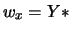 $ w_x = Y*$